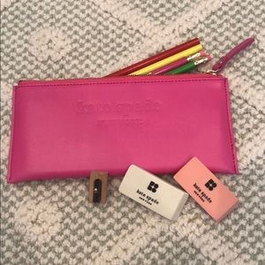Kate Spade pink pencil case set